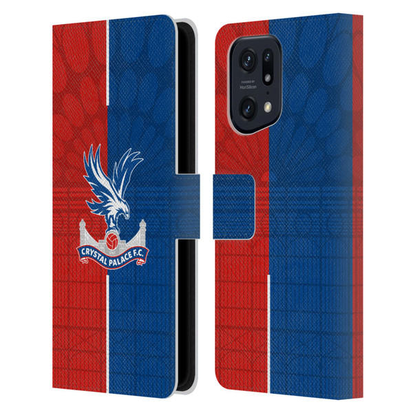 Crystal Palace FC 2023/24 Crest Kit Home Leather Book Wallet Case Cover For OPPO Find X5 Pro