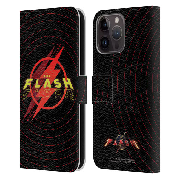 The Flash 2023 Graphics Logo Leather Book Wallet Case Cover For Apple iPhone 15 Pro Max