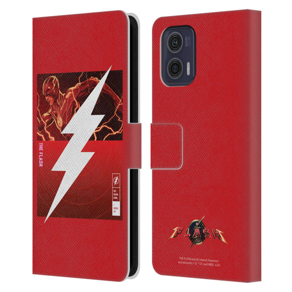 The Flash 2023 Graphics Barry Allen Logo Leather Book Wallet Case Cover For Motorola Moto G73 5G