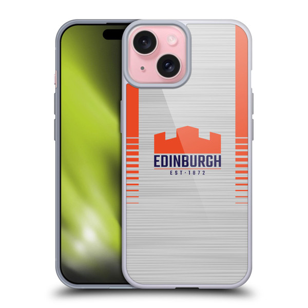 Edinburgh Rugby 2023/24 Crest Kit Away Soft Gel Case for Apple iPhone 15