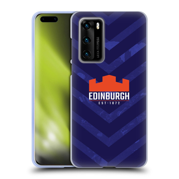 Edinburgh Rugby Graphic Art Blue Pattern Soft Gel Case for Huawei P40 5G