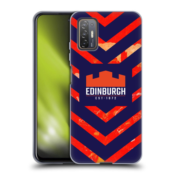 Edinburgh Rugby Graphic Art Orange Pattern Soft Gel Case for HTC Desire 21 Pro 5G