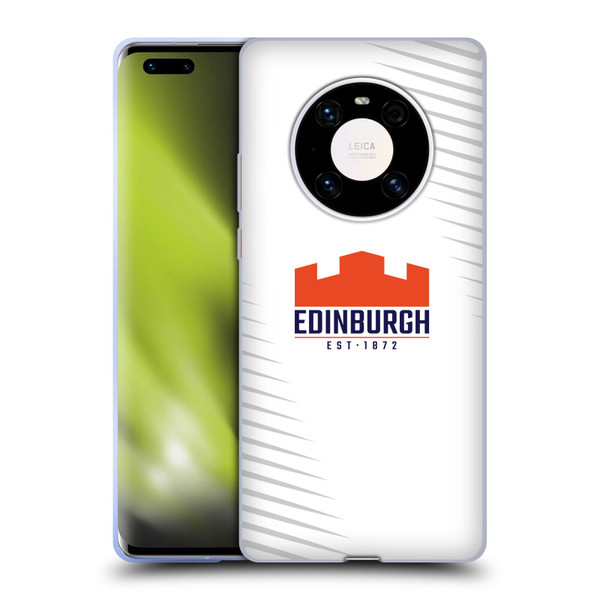 Edinburgh Rugby Graphic Art White Logo Soft Gel Case for Huawei Mate 40 Pro 5G