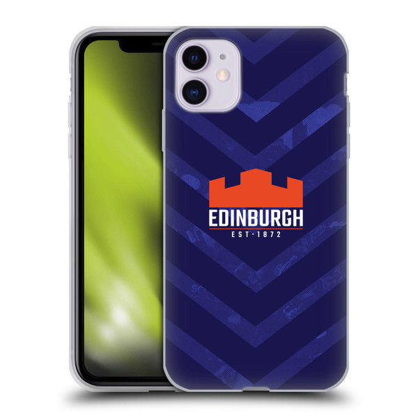 Edinburgh Rugby Graphic Art Blue Pattern Soft Gel Case for Apple iPhone 11