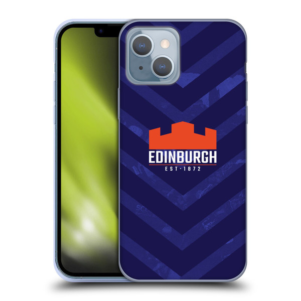 Edinburgh Rugby Graphic Art Blue Pattern Soft Gel Case for Apple iPhone 14