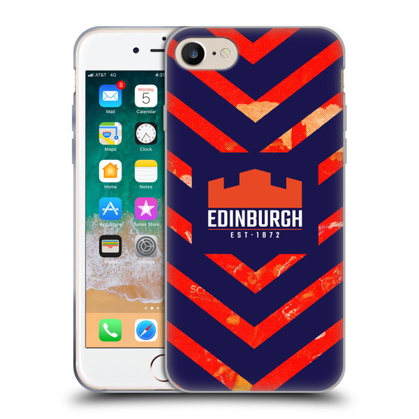 Edinburgh Rugby Graphic Art Orange Pattern Soft Gel Case for Apple iPhone 7 / 8 / SE 2020 & 2022