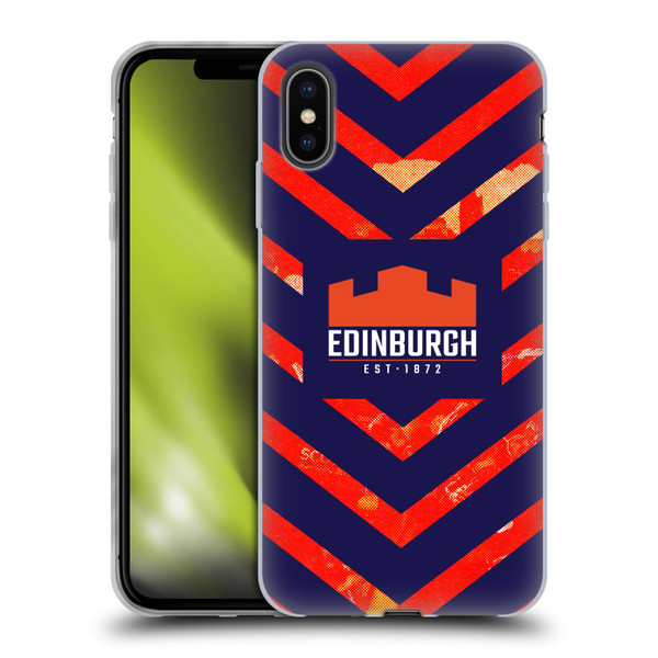 Edinburgh Rugby Graphic Art Orange Pattern Soft Gel Case for Apple iPhone XS Max