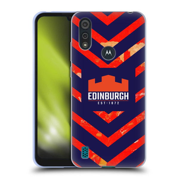 Edinburgh Rugby Graphic Art Orange Pattern Soft Gel Case for Motorola Moto E6s (2020)