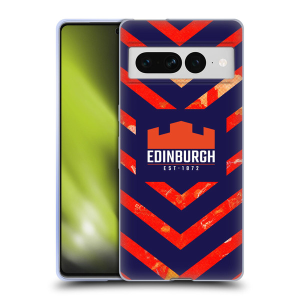 Edinburgh Rugby Graphic Art Orange Pattern Soft Gel Case for Google Pixel 7 Pro