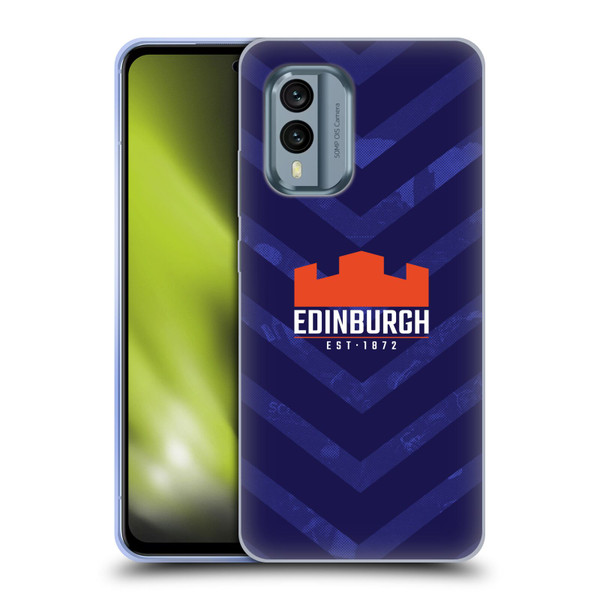 Edinburgh Rugby Graphic Art Blue Pattern Soft Gel Case for Nokia X30
