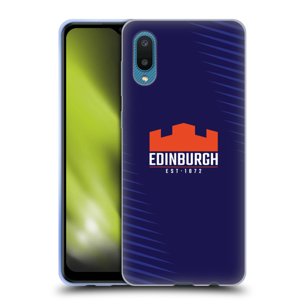 Edinburgh Rugby Graphic Art Blue Logo Soft Gel Case for Samsung Galaxy A02/M02 (2021)