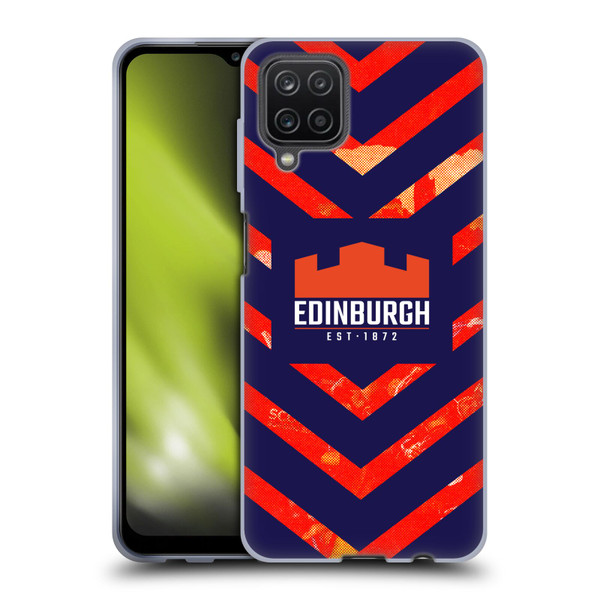Edinburgh Rugby Graphic Art Orange Pattern Soft Gel Case for Samsung Galaxy A12 (2020)