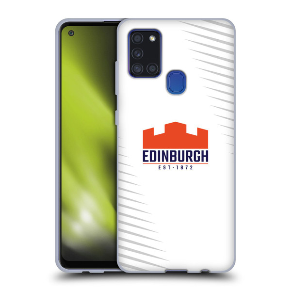 Edinburgh Rugby Graphic Art White Logo Soft Gel Case for Samsung Galaxy A21s (2020)