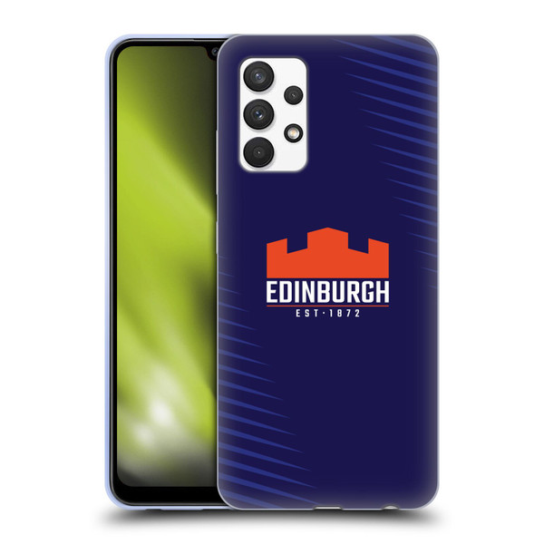Edinburgh Rugby Graphic Art Blue Logo Soft Gel Case for Samsung Galaxy A32 (2021)