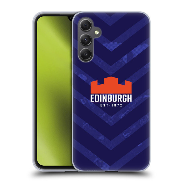 Edinburgh Rugby Graphic Art Blue Pattern Soft Gel Case for Samsung Galaxy A34 5G