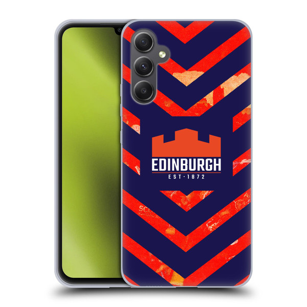 Edinburgh Rugby Graphic Art Orange Pattern Soft Gel Case for Samsung Galaxy A34 5G