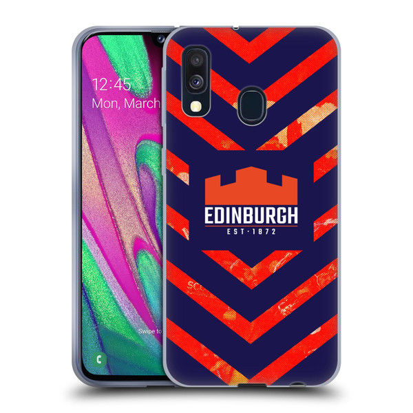 Edinburgh Rugby Graphic Art Orange Pattern Soft Gel Case for Samsung Galaxy A40 (2019)