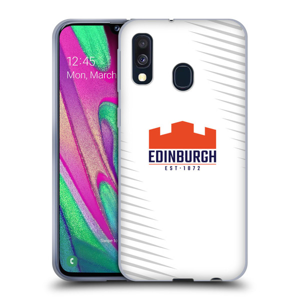 Edinburgh Rugby Graphic Art White Logo Soft Gel Case for Samsung Galaxy A40 (2019)