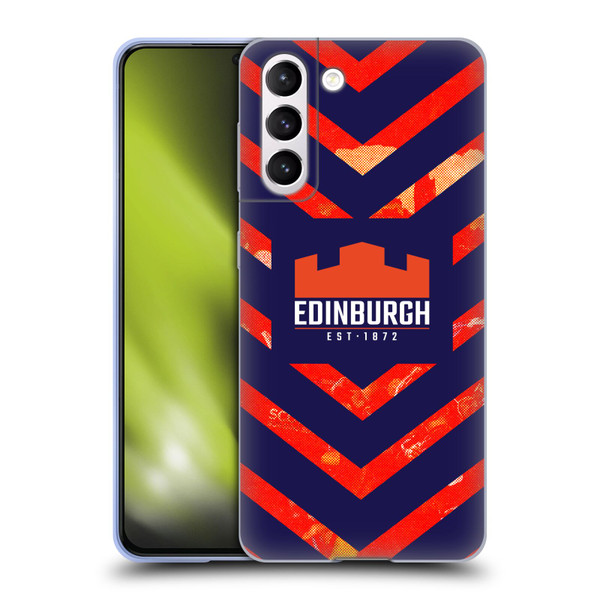 Edinburgh Rugby Graphic Art Orange Pattern Soft Gel Case for Samsung Galaxy S21 5G