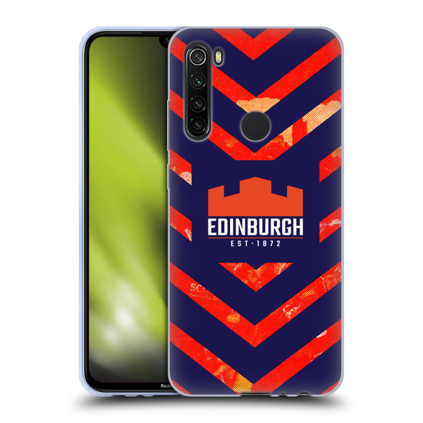 Edinburgh Rugby Graphic Art Orange Pattern Soft Gel Case for Xiaomi Redmi Note 8T