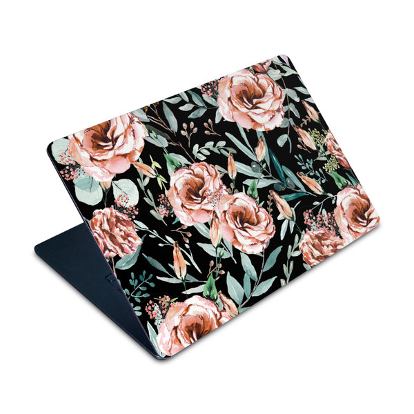 Anis Illustration Flower Pattern 3 Floral Explosion Black Vinyl Sticker Skin Decal Cover for Apple MacBook Air 15" M2 2023 