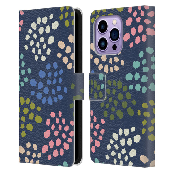 Gabriela Thomeu Art Colorful Spots Leather Book Wallet Case Cover For Apple iPhone 14 Pro Max