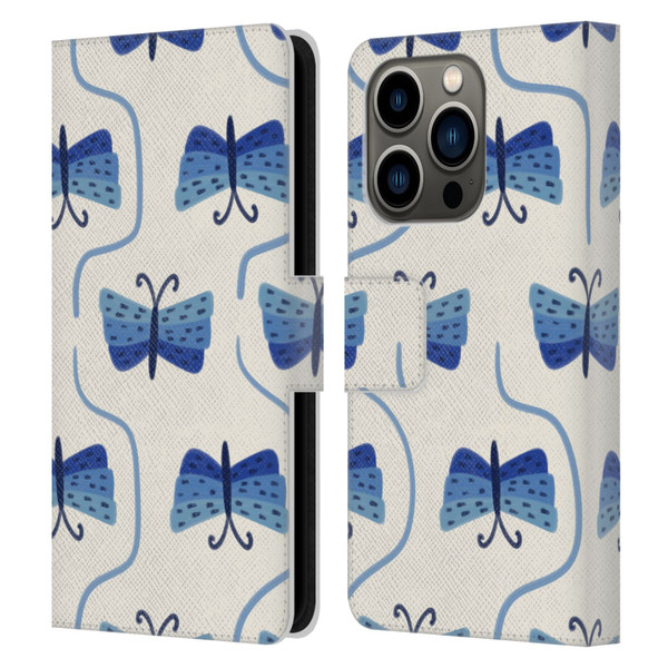 Gabriela Thomeu Art Butterfly Leather Book Wallet Case Cover For Apple iPhone 14 Pro