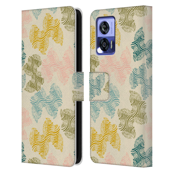 Gabriela Thomeu Art Zebra Green Leather Book Wallet Case Cover For Motorola Edge 30 Neo 5G