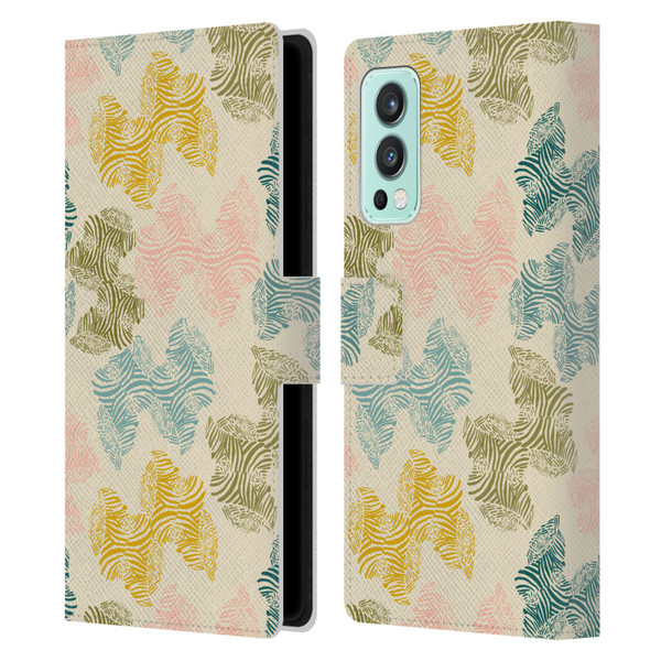 Gabriela Thomeu Art Zebra Green Leather Book Wallet Case Cover For OnePlus Nord 2 5G