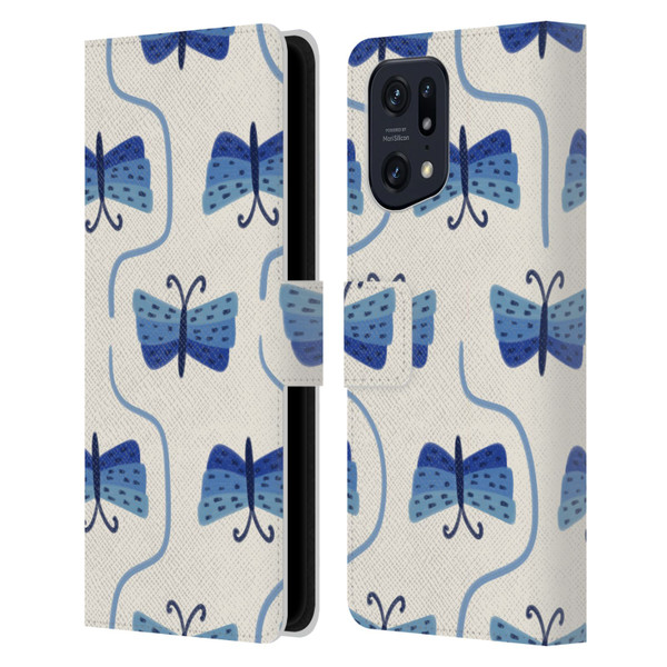 Gabriela Thomeu Art Butterfly Leather Book Wallet Case Cover For OPPO Find X5