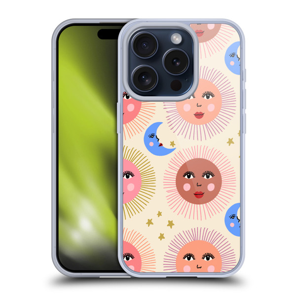 Gabriela Thomeu Art Sun Moon Star Soft Gel Case for Apple iPhone 15 Pro