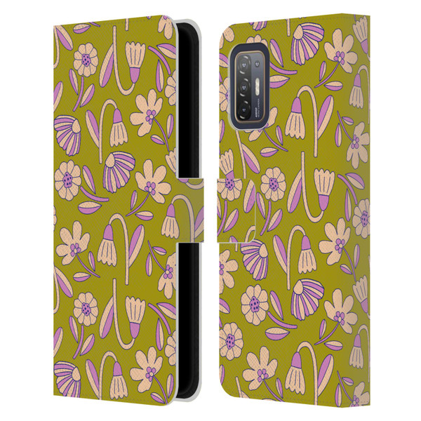 Gabriela Thomeu Floral Art Deco Leather Book Wallet Case Cover For HTC Desire 21 Pro 5G