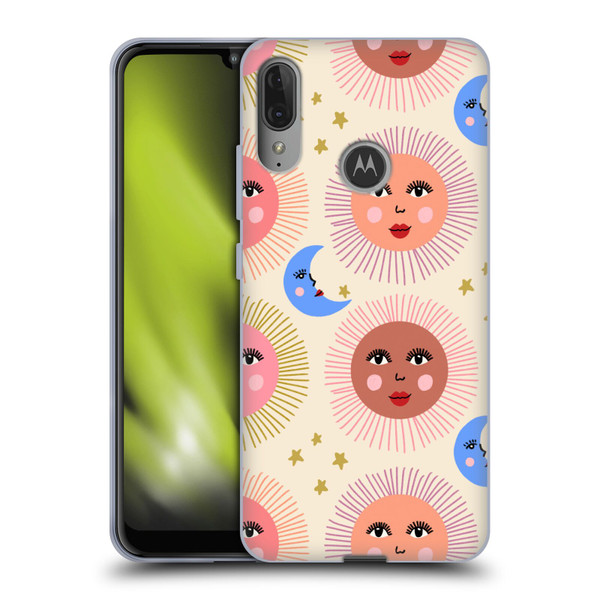 Gabriela Thomeu Art Sun Moon Star Soft Gel Case for Motorola Moto E6 Plus