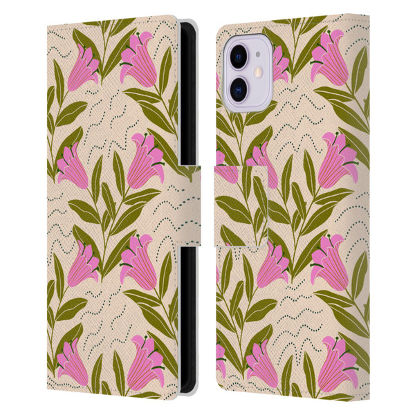 Gabriela Thomeu Floral Tulip Leather Book Wallet Case Cover For Apple iPhone 11