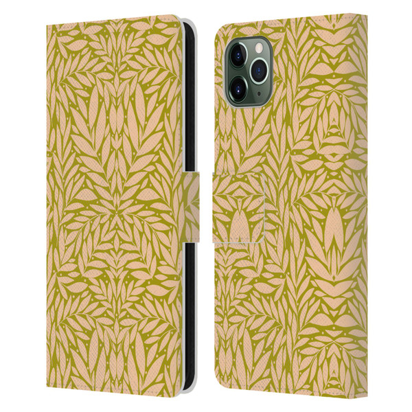 Gabriela Thomeu Floral Vintage Leaves Leather Book Wallet Case Cover For Apple iPhone 11 Pro Max