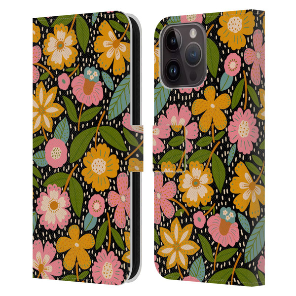 Gabriela Thomeu Floral Floral Jungle Leather Book Wallet Case Cover For Apple iPhone 15 Pro Max