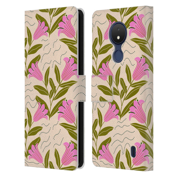Gabriela Thomeu Floral Tulip Leather Book Wallet Case Cover For Nokia C21