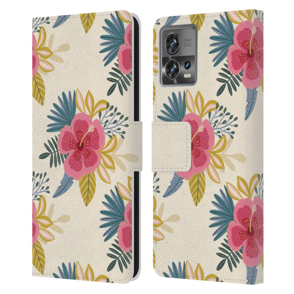 Gabriela Thomeu Floral Tropical Leather Book Wallet Case Cover For Motorola Moto Edge 30 Fusion