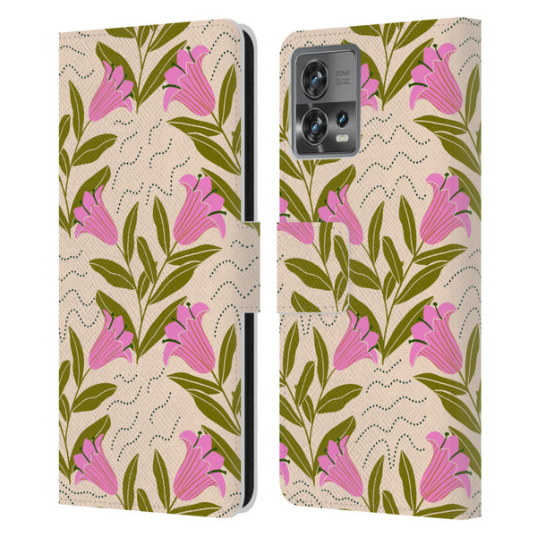 Gabriela Thomeu Floral Tulip Leather Book Wallet Case Cover For Motorola Moto Edge 30 Fusion