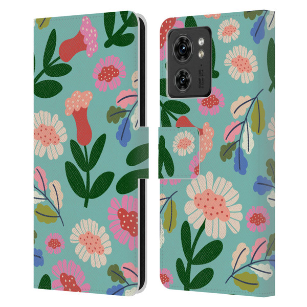 Gabriela Thomeu Floral Super Bloom Leather Book Wallet Case Cover For Motorola Moto Edge 40