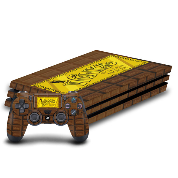 Willy Wonka and the Chocolate Factory Graphics Golden Ticket Vinyl Sticker Skin Decal Cover for Sony PS4 Pro Bundle