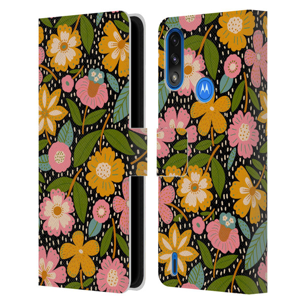 Gabriela Thomeu Floral Floral Jungle Leather Book Wallet Case Cover For Motorola Moto E7 Power / Moto E7i Power