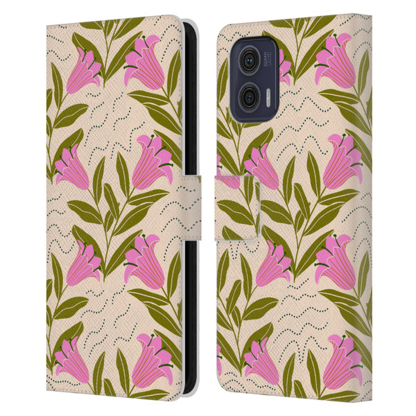 Gabriela Thomeu Floral Tulip Leather Book Wallet Case Cover For Motorola Moto G73 5G