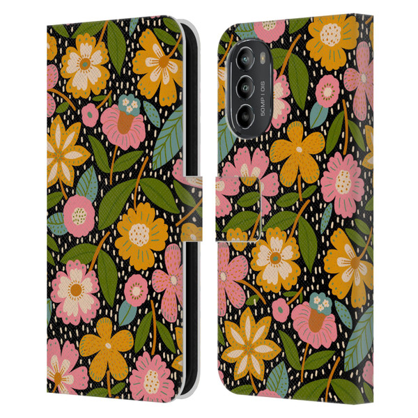Gabriela Thomeu Floral Floral Jungle Leather Book Wallet Case Cover For Motorola Moto G82 5G