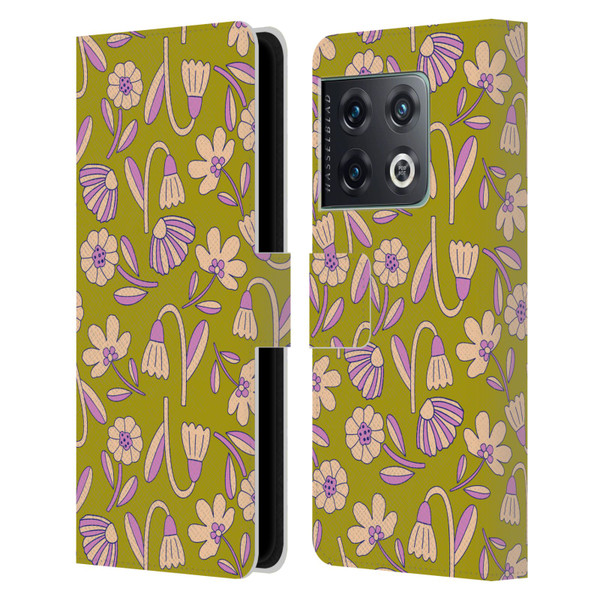 Gabriela Thomeu Floral Art Deco Leather Book Wallet Case Cover For OnePlus 10 Pro