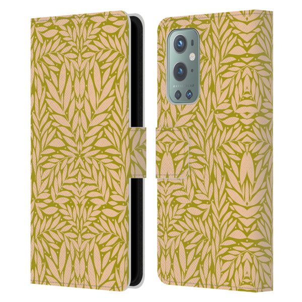 Gabriela Thomeu Floral Vintage Leaves Leather Book Wallet Case Cover For OnePlus 9