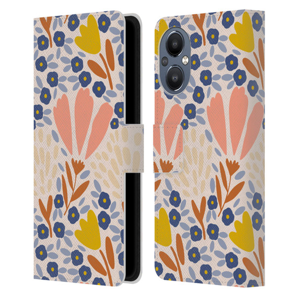 Gabriela Thomeu Floral Spring Flower Field Leather Book Wallet Case Cover For OnePlus Nord N20 5G