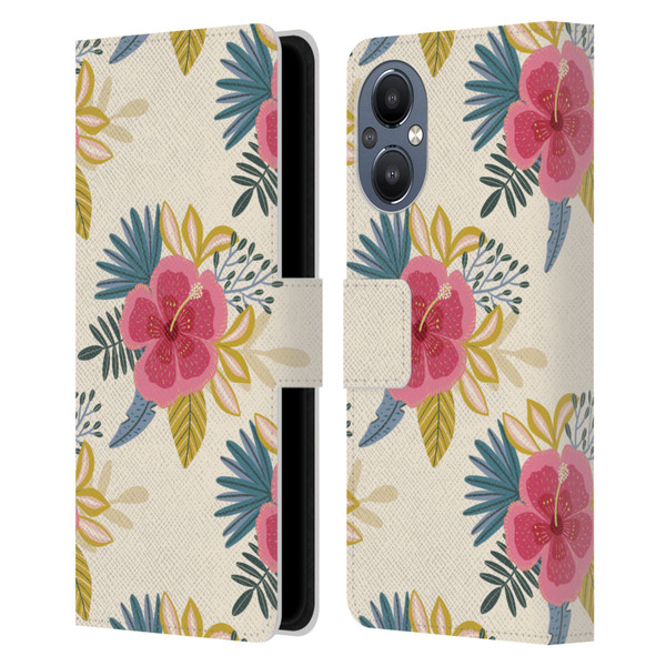 Gabriela Thomeu Floral Tropical Leather Book Wallet Case Cover For OnePlus Nord N20 5G