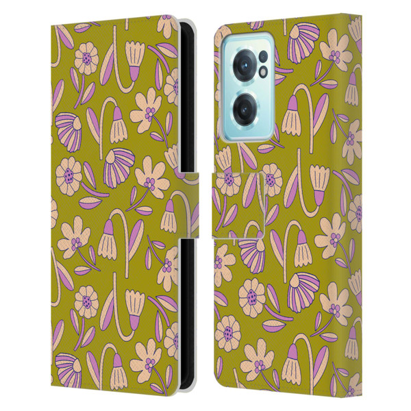 Gabriela Thomeu Floral Art Deco Leather Book Wallet Case Cover For OnePlus Nord CE 2 5G