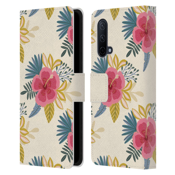 Gabriela Thomeu Floral Tropical Leather Book Wallet Case Cover For OnePlus Nord CE 5G